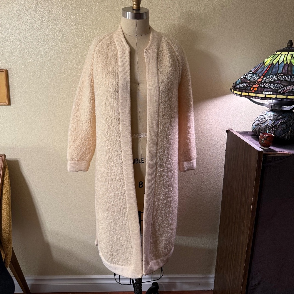 Vintage 60s Sakri Longline Hand Knit Knitwear Sweater Size Small